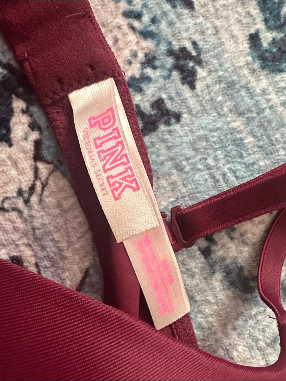 NWOT PINK by Victoria’s Secret Women’s T-Shirt Bras — Black and Burgundy Size 34 - Picture 2 of 4
